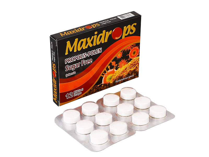 Maxidrops Propolis - Polen Şekersiz Boğaz Pastili